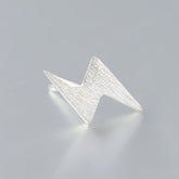 Brushed Lightning Silver Stud Earrings for Women